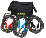 AEMC Instruments 2119.87 Lead ¿ Set of 3, Color-coded 45ft 5kV Safety with Integral Hippo Clips for use with Megohmmeter Models 5050/5060/5070/6505    [Jumper lead not included]         