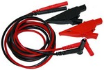 AEMC Instruments 2124.84 Lead - Set of 2, Color-coded Leads {1.5m} (red/black 4mm straight, 4mm right angle), with Color-coded Safety Alligator Clips (red/black)