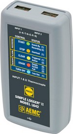 AEMC Instruments 2126.08 Simple Logger® II Model L642 (2-Channel, Temperature Thermocouple, DataView® Software) 