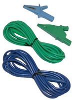 AEMC Instruments 2950.09 Lead  Set of 2, Color-coded 10 ft Safety Leads, 4mm Straight Banana Plug on one end, 4mm Rightangle Banana Plug on other end, for Models 1000N/1100N/5000N/5100