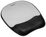 Fellowes 9175801 MEMORY FOAM SILVER MOUSE PAD WRIST REST NON SKID BACKING