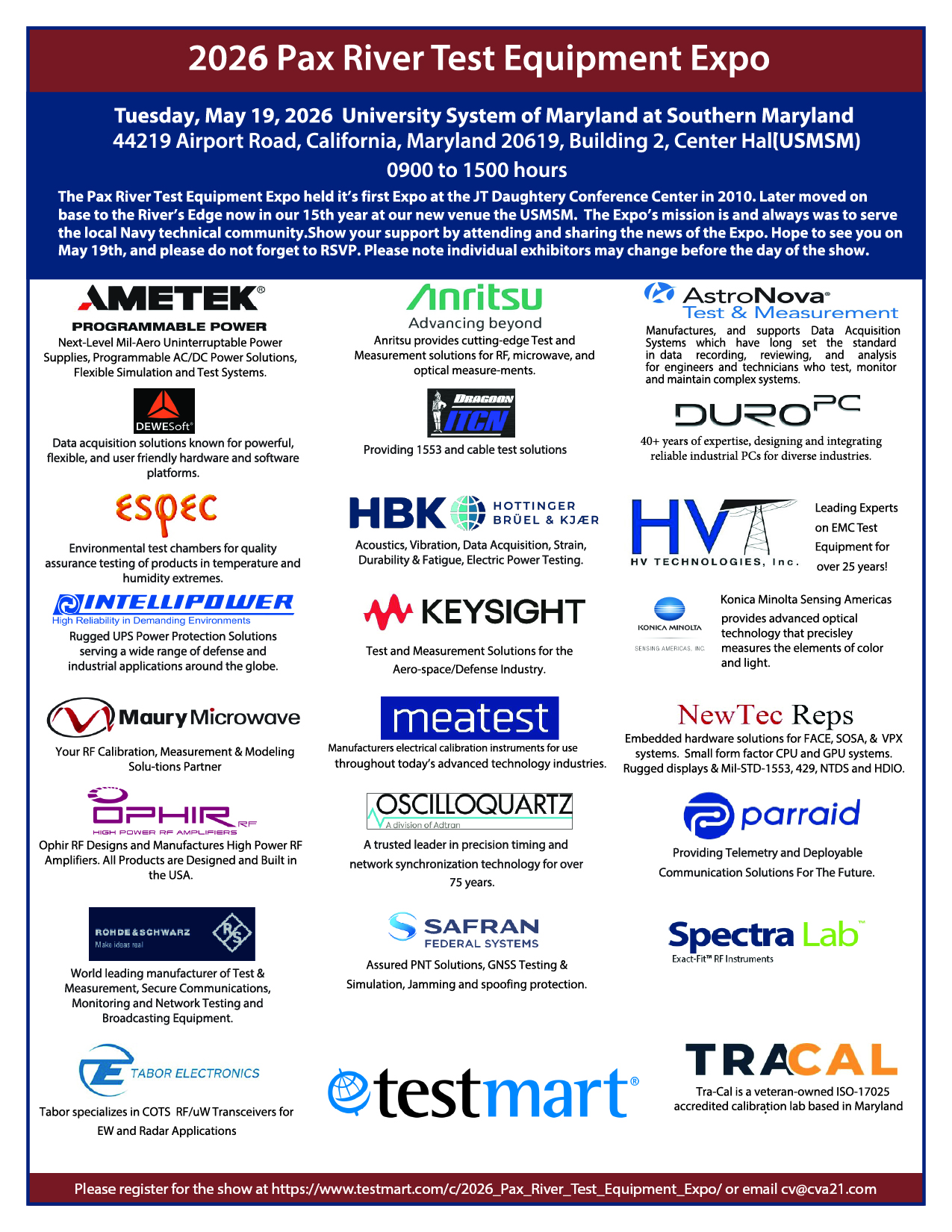 2026 Pax River Test Equipment Expo