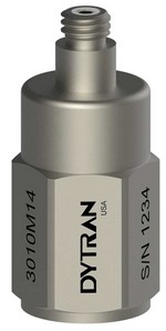 Dytran Instruments Inc. 3010M14 primary transfer standard accelerometer, 500g range, 10 mV/g, 10-32 axial connector, 10-32 tapped hole