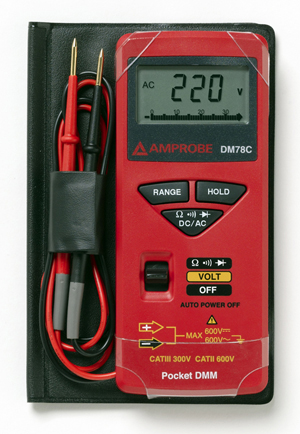 AUTO-RANGING POCKET DMM WITH CASE