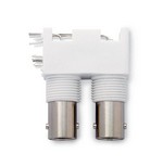 Fluke 2067167 BNC CIRCUIT BOARD MOUNT, DUAL RIGHT ANGLE, WHITE VALOX, 50 OHM