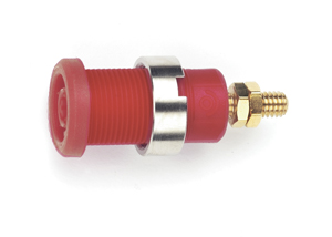 PANEL MT IEC1010 4MM (0.16IN) JACK FOR SHEATHED PLUG,10/PKG (RED)