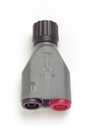 IEC INSULATED BNC (M) TO 2 MALE BANANA..