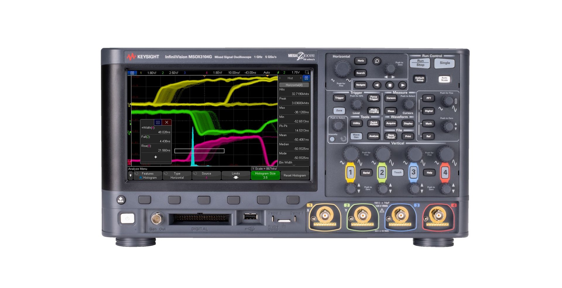 InfiniiVision Oscilloscope, 2-channel, 500MHz, w/ Wavegen