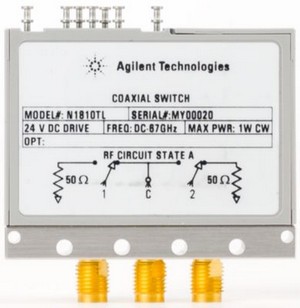 Coaxial switch, SPDT terminated latching with current interrupt