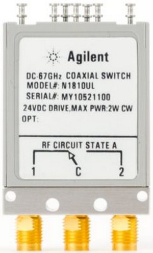 Coaxial switch, SPDT unterminated latching with current interrupt