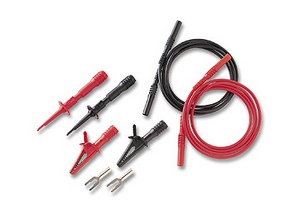 P-2 DMM Probe Set with 2 Alligator Clips, Spade Connectors, Spring Hooks, and 1 m Test Leads