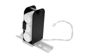 DIN rail bracket for XB1 external battery pack. Can be removed for optional direct panel mounting