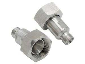 Adapter M30x1.5 female (with hollow nut) to M16x1 male, s/s, pair