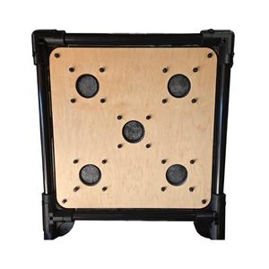 Specially designed wall panels opposite the positioner with 5x locations with 3