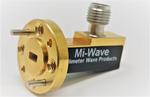 Millimeter Wave Products, Inc. 410V-385-1.0mmF V-band Waveguide to coax adapter, Right Angle, 50-75 GHz, WR-15 to1 mm(F)
