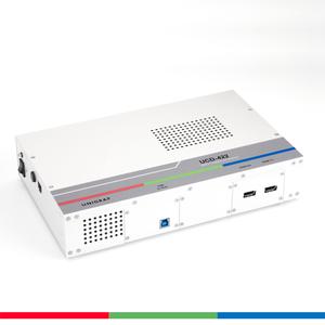UCD-422 is a video generator and analyzer for testing HDMI 2.1 interface up to 10K video modes. Resolutions supported are 4K@120Hz, 8K@60Hz and 10K@30Hz with uncompressed video. UCD-422 offers support for Forward Error Correction (FEC), and Display to
